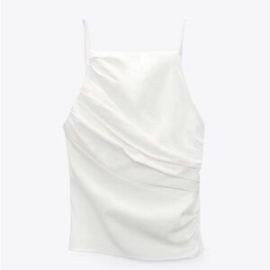 ZARA DRAPED RUCHED SLEEVELESS TOP